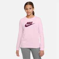 Nike Sportswear Big Kids' (Girls') Long-Sleeve T-Shirt Pink Foam Детски тениски и фланелки