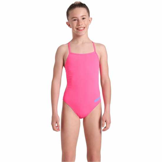 Детски бански и бикини Arena Solid Team Challenge Swimsuit Розово/Синьо Arena Solid Team Challenge Swimsuit Розово/Синьо Детски бански и бикини