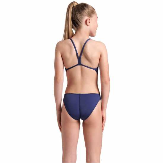 Arena Solid Team Challenge Swimsuit Морско синьо/Бяло Детски бански и бикини