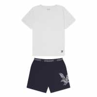 Lyle And Scott Short-Sleeve Pyjama Set White/Peacoat 