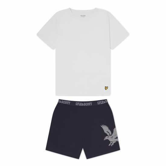 Lyle And Scott Short-Sleeve Pyjama Set White/Peacoat 