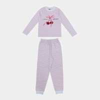 Star Kids'  Cotton Long Sleeve Pyjama Set Черешова ивица 