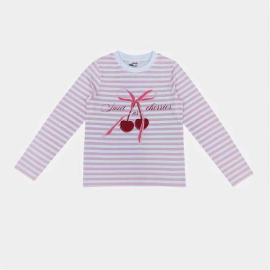 Star Kids'  Cotton Long Sleeve Pyjama Set Черешова ивица 