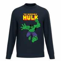 Marvel The Incredible Hulk Power Sweater Navy Мъжко облекло за едри хора
