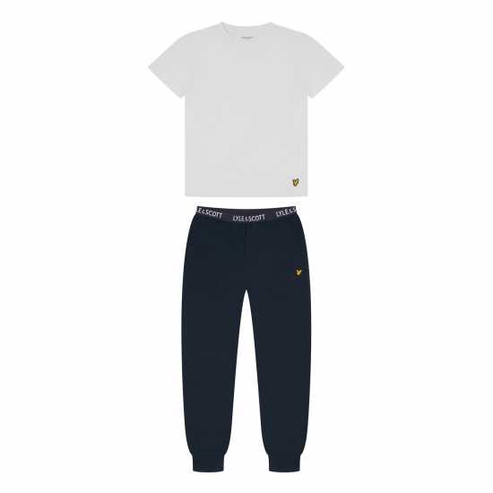 Lyle And Scott Pyjama Short-Sleeve Top Бяло/Пийкоат 