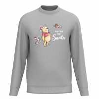 Disney Winnie The Pooh Santa Sweater Grey Мъжко облекло за едри хора