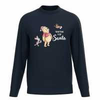 Disney Winnie The Pooh Santa Sweater Navy Мъжко облекло за едри хора