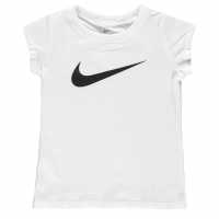Nike Тениска Малко Момиче Swoosh T Shirt Infant Girls White Детски тениски и фланелки