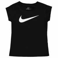 Nike Тениска Малко Момиче Swoosh T Shirt Infant Girls Black Детски тениски и фланелки