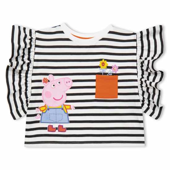 Character Girls Peppa Pig Frill Sleeve T-Shirt And Short Set