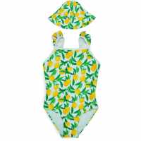 Бански за момичета Threadbare Swimsuit And Hat Juniors Threadbare Swimsuit And Hat Juniors Бански за момичета