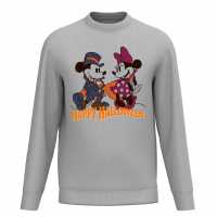 Disney Mickey And Minnie Mouse Halloween Sweater Grey Мъжко облекло за едри хора