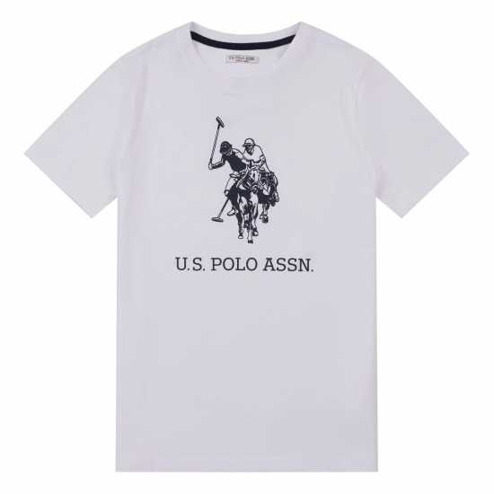 Us Polo Assn Rider T-Shirt Junior Boys Bright White Детски тениски и фланелки