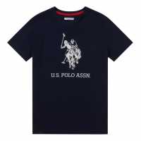 Us Polo Assn Rider T-Shirt Junior Boys Navy Blazer Детски тениски и фланелки