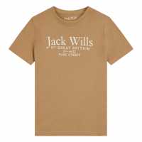 Jack Wills Wills Script T-Shirt Infant Boys Tannin Детски тениски и фланелки