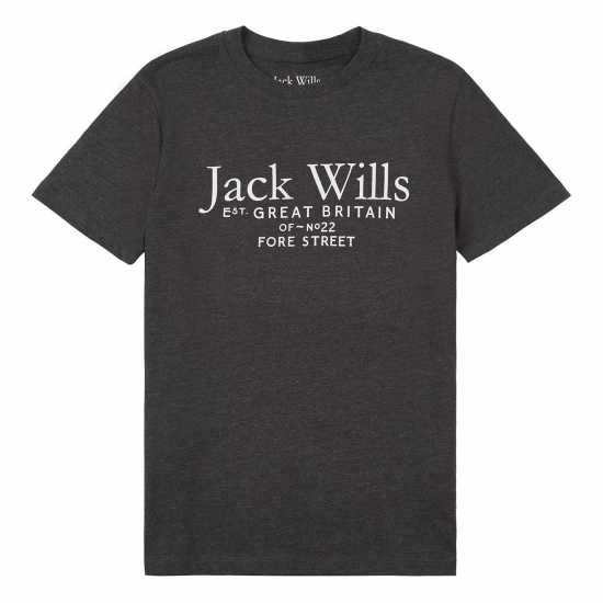 Jack Wills Wills Script T-Shirt Junior Boys Charcoal Grey Детски тениски и фланелки