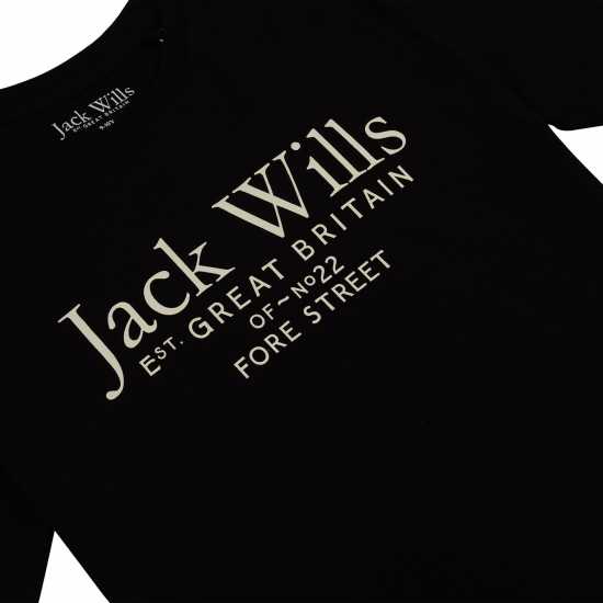 Jack Wills Wills Script T-Shirt Junior Boys Black Детски тениски и фланелки