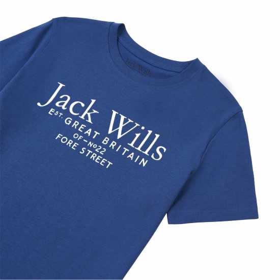 Jack Wills Wills Script T-Shirt Junior Boys Blue/White - Детски тениски и фланелки