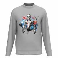 Marvel Spiderman Graffiti Sweater Grey Мъжко облекло за едри хора