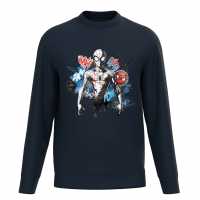 Marvel Spiderman Graffiti Sweater Navy Мъжко облекло за едри хора
