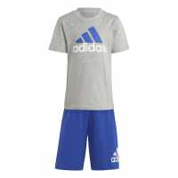 Adidas Тениска Essentials T Shirt And Shorts Set Gry H/Lcd Blu Бебешки дрехи