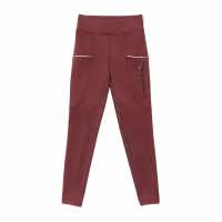 Requisite Full Grip Equestrian Tights Juniors Бордово Детски клинове