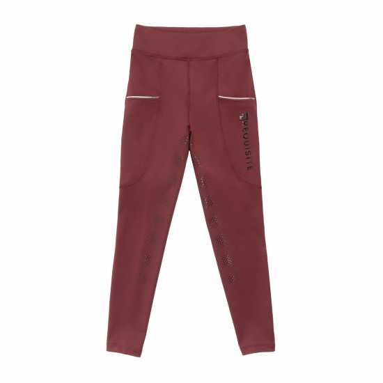 Requisite Full Grip Equestrian Tights Juniors Бордово Детски клинове