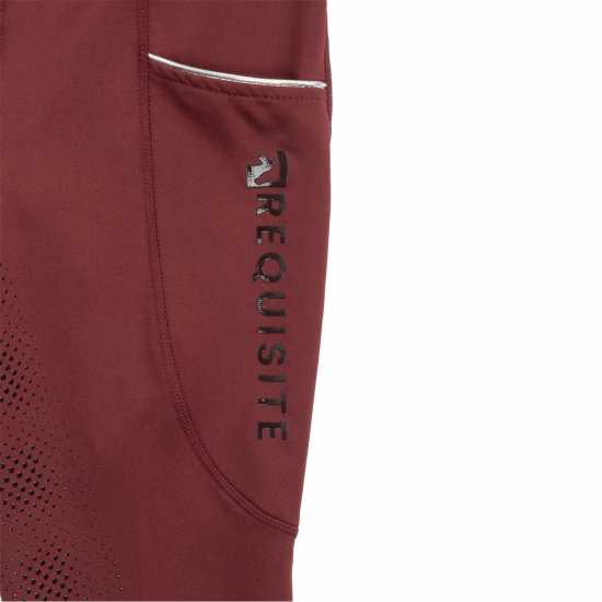Requisite Full Grip Equestrian Tights Juniors Бордово Детски клинове