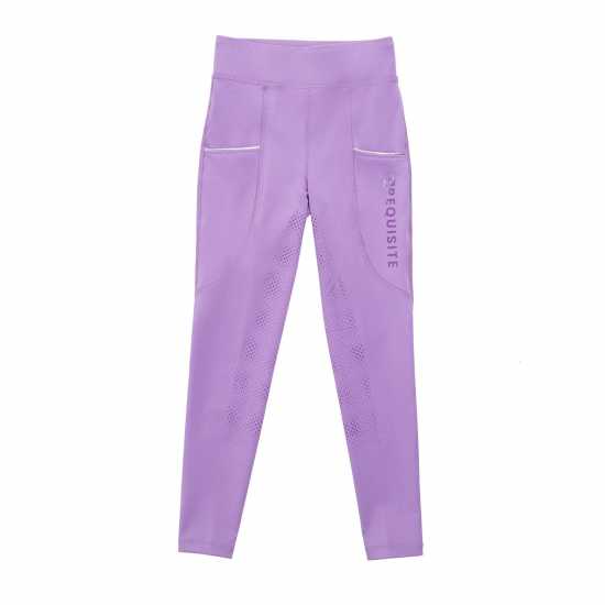 Requisite Full Grip Equestrian Tights Juniors Сиренево Детски клинове