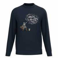 Star Wars Merry Force Be With You Sweater Navy Мъжко облекло за едри хора