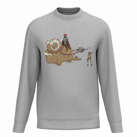 Star Wars Mando And Grogu Christmas Sweater Grey Коледни пуловери