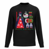 Star Wars Darth Vader Happy Holidays Sweater Black Мъжко облекло за едри хора