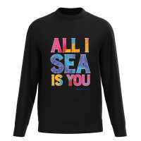 Warner Brothers Wb Aquaman All I Sea Is You Sweater Black Мъжко облекло за едри хора