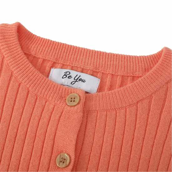 Плетена Жилетка Younger Girl Ribbed Cardigan Coral