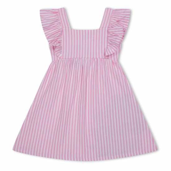 Рокля На Ивици Girls Minnie Mouse Frill Sleeve Stripe Dress Рокля На Ивици Girls Minnie Mouse Frill Sleeve Stripe Dress