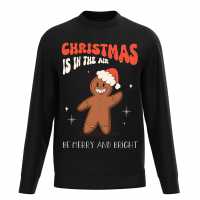 Plain Lazy Christmas Is In The Air Sweater Black Коледни пуловери