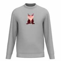 Plain Lazy Pig In A Blanket Christmas Sweater Grey Коледни пуловери
