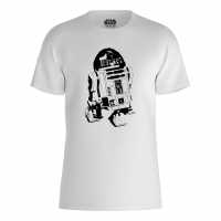 Disney Star Wars R2-D2 Illustration T-Shirt White Дамски стоки с герои
