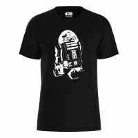 Disney Star Wars R2-D2 Illustration T-Shirt Black Дамски стоки с герои