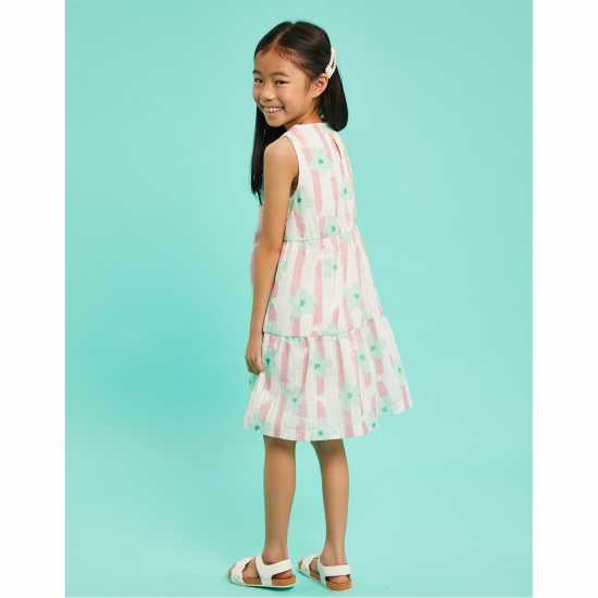 Рокля Жарсе Striped Floral Jersey Dress  