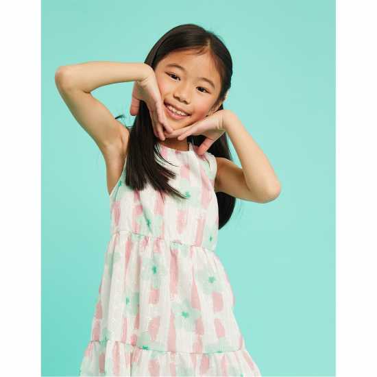 Рокля Жарсе Striped Floral Jersey Dress  