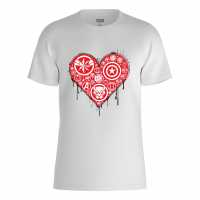 Marvel Heart T-Shirt White Дамски стоки с герои