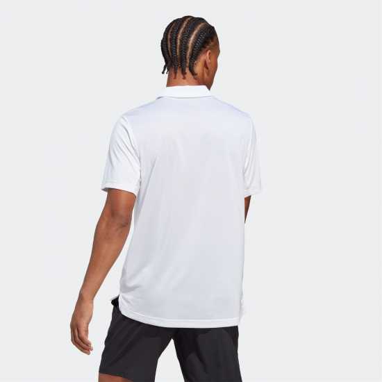 Adidas Мъжка Тениска С Яка Tennis Polo Shirt Mens White Бадминтон