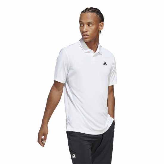 Adidas Мъжка Тениска С Яка Tennis Polo Shirt Mens White Бадминтон