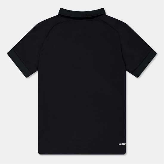 Блуза С Яка New Balance Polo Shirt Childrens Черно Детски тениски тип поло