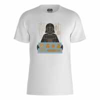 Star Wars Darth Vader Christmas Cookies T-Shirt White Дамски стоки с герои
