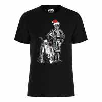 Star Wars C-3Po And R2-D2 At Christmas T-Shirt Black Дамски стоки с герои