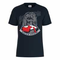 Star Wars Chewbacca Socks Again! Christmas T-Shirt Navy Дамски стоки с герои