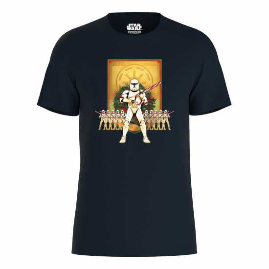 Star Wars Clone Trooper Christmas T-Shirt Navy Дамски стоки с герои