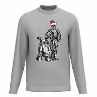 Star Wars C-3Po And R2-D2 At Christmas Sweater Grey Коледни пуловери